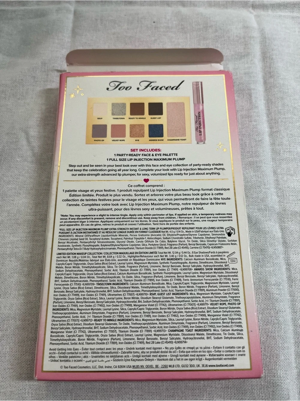 Too Faced Pop The Cork Eyeshadow Palette with Pink Lip Gloss